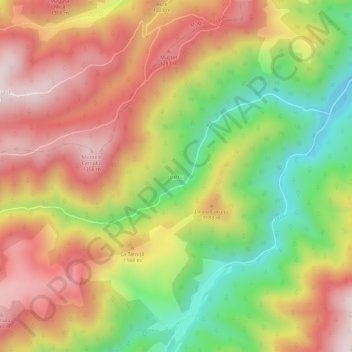 Mapa topográfico Cerc, altitud, relieve