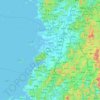 Mapa topográfico Buan, altitud, relieve
