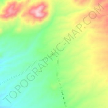 Mapa topográfico Takyeh, altitud, relieve
