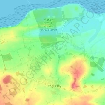 Mapa topográfico Shurton, altitud, relieve