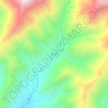 Mapa topográfico Umla, altitud, relieve