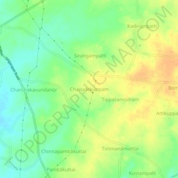 Mapa topográfico Chavudekuppam, altitud, relieve