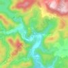 Mapa topográfico Les Bains d'Avène, altitud, relieve