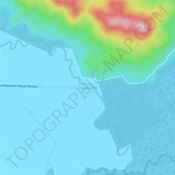 Mapa topográfico Tagaçaba, altitud, relieve