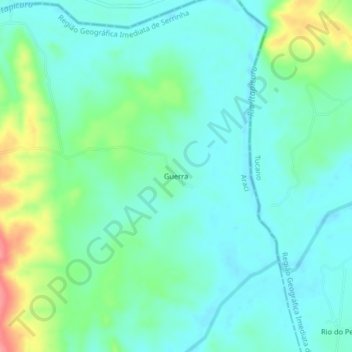 Mapa topográfico Guerra, altitud, relieve