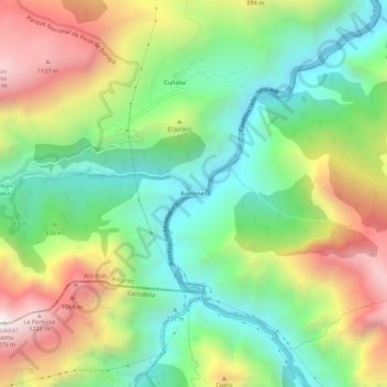 Mapa topográfico Rumenes, altitud, relieve