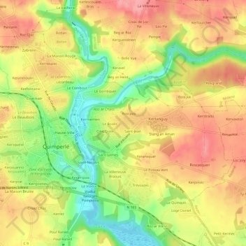 Mapa topográfico Lichern, altitud, relieve