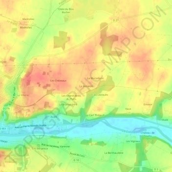 Mapa topográfico La Renarde, altitud, relieve