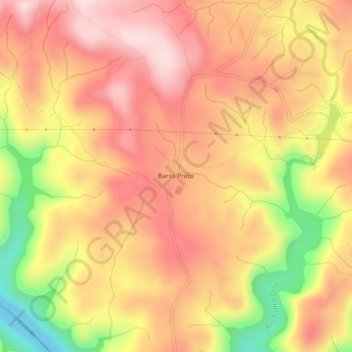 Mapa topográfico Barro Preto, altitud, relieve