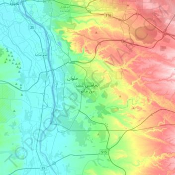 Mapa topográfico Fifteenth Of May, altitud, relieve