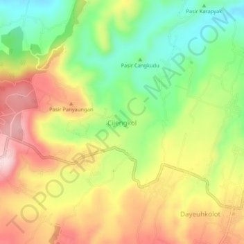 Mapa topográfico Cijengkol, altitud, relieve