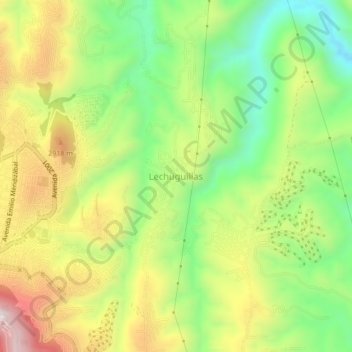 Mapa topográfico Lechuguillas, altitud, relieve