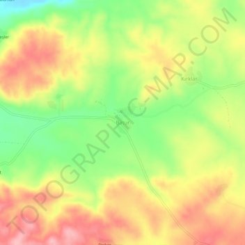 Mapa topográfico Batur, altitud, relieve