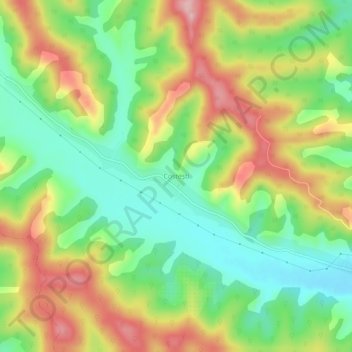 Mapa topográfico Costești, altitud, relieve