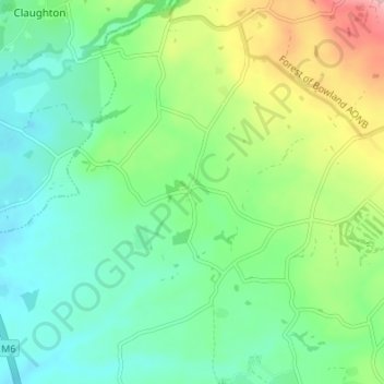 Mapa topográfico Inglewhite, altitud, relieve