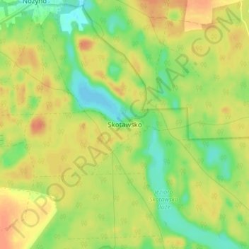Mapa topográfico Skotawsko, altitud, relieve