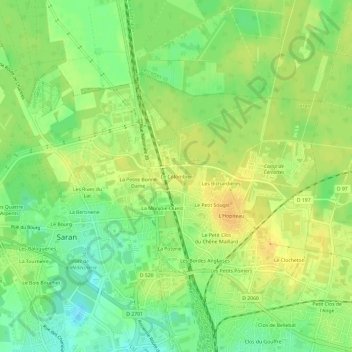 Mapa topográfico Le Colombier, altitud, relieve
