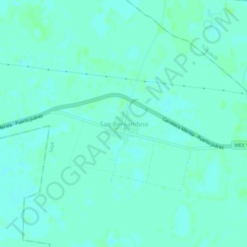 Mapa topográfico San Bernandino, altitud, relieve