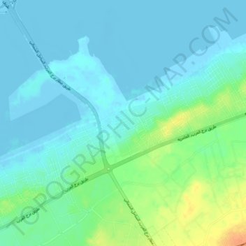 Mapa topográfico Qaryat Shakush, altitud, relieve