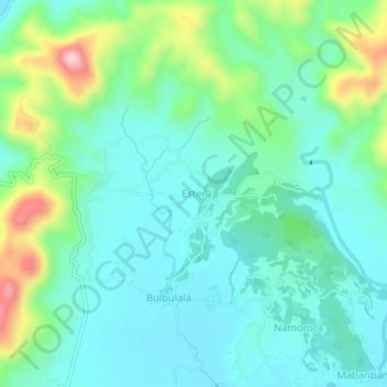 Mapa topográfico Ester, altitud, relieve
