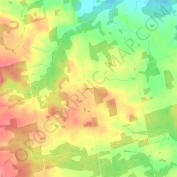 Mapa topográfico Connor, altitud, relieve