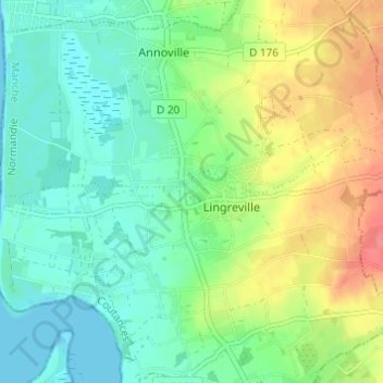 Mapa topográfico Ham Renouf, altitud, relieve