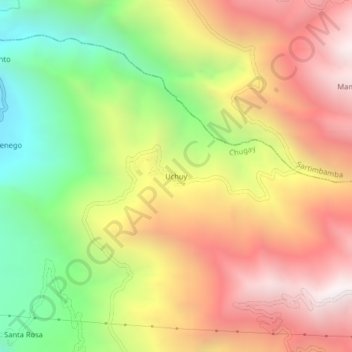 Mapa topográfico Uchuy, altitud, relieve