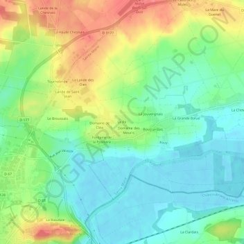 Mapa topográfico Le Pe, altitud, relieve