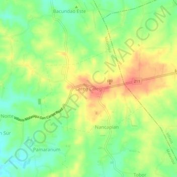 Mapa topográfico Lareg Lareg, altitud, relieve