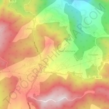 Mapa topográfico Ulmuten, altitud, relieve