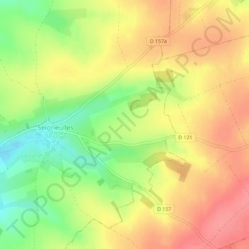Mapa topográfico Rouchamp, altitud, relieve