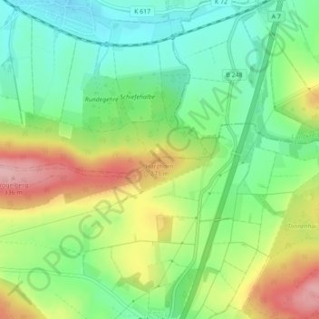 Mapa topográfico Harzhorn, altitud, relieve