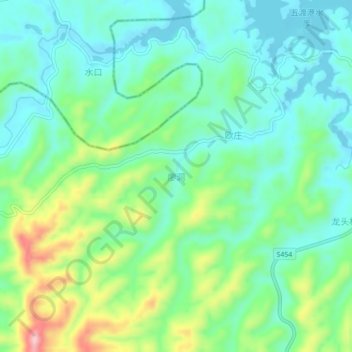 Mapa topográfico Liaodong, altitud, relieve