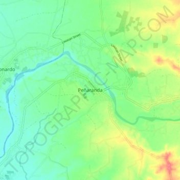 Mapa topográfico Peñaranda, altitud, relieve