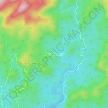 Mapa topográfico Mappedeceng, altitud, relieve