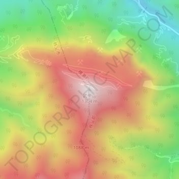 Mapa topográfico Mt. Buko, altitud, relieve