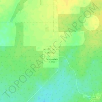 Mapa topográfico Adolfo Lopez Mateos, altitud, relieve