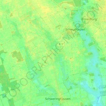 Mapa topográfico Sudbruch, altitud, relieve