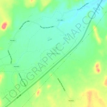 Mapa topográfico Dennehotso, altitud, relieve