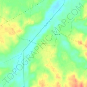 Mapa topográfico Yuma, altitud, relieve