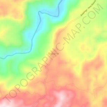 Mapa topográfico Batiano, altitud, relieve