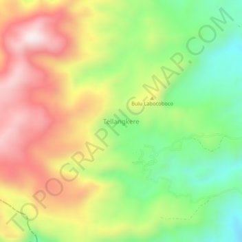 Mapa topográfico Tellangkere, altitud, relieve