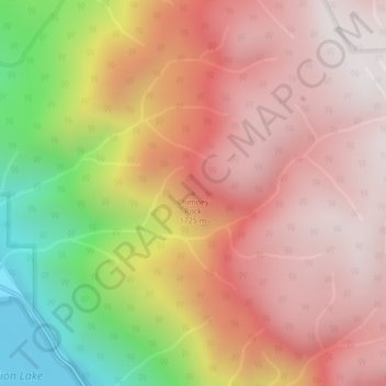 Mapa topográfico Chimney Rock, altitud, relieve