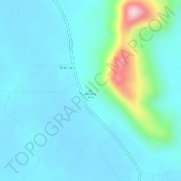 Mapa topográfico Gunung Liang, altitud, relieve