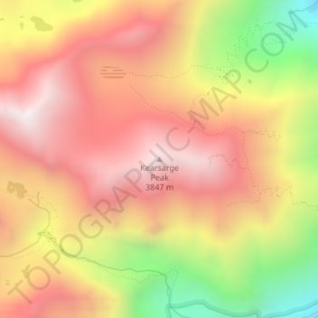 Mapa topográfico Kearsarge Peak, altitud, relieve