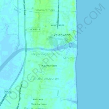 Mapa topográfico Kidangu, altitud, relieve