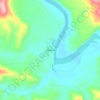 Mapa topográfico Maveni, altitud, relieve