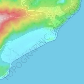 Mapa topográfico Yarada, altitud, relieve