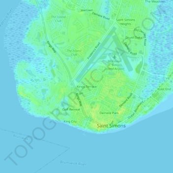 Mapa topográfico Kings Terrace, altitud, relieve