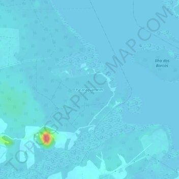 Mapa topográfico Paranaguamirim, altitud, relieve